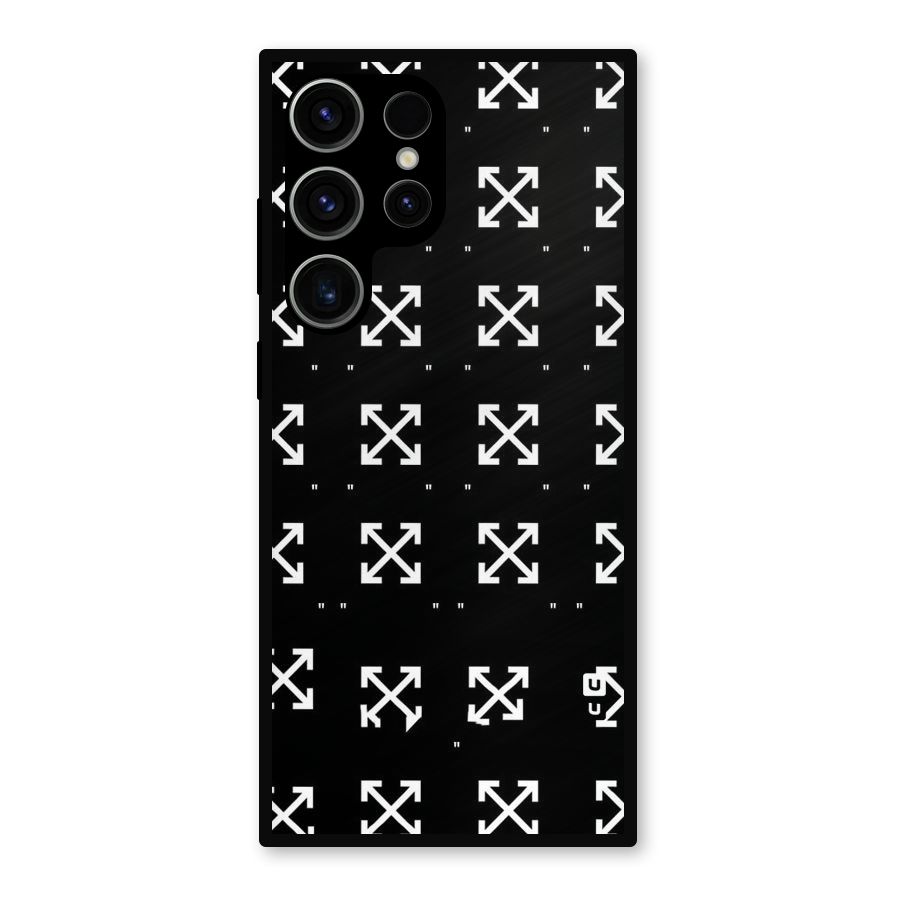 Cross Arrow Black Metal Back Case for Galaxy S23 Ultra