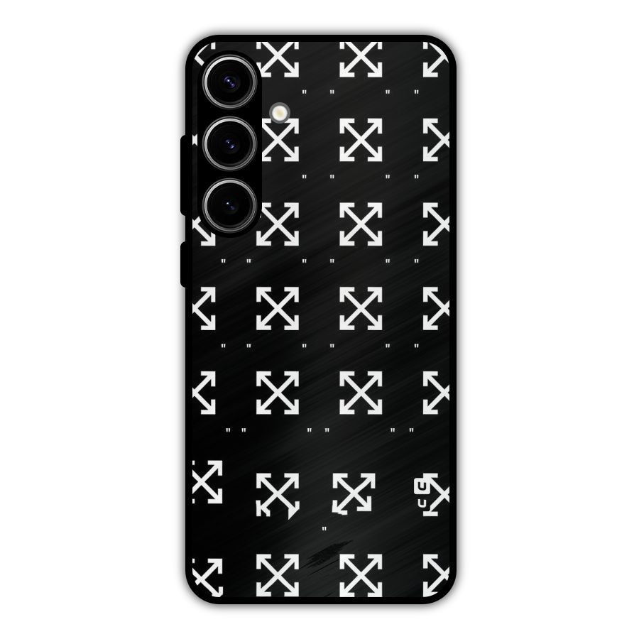 Cross Arrow Black Metal Back Case for Galaxy S24 Plus
