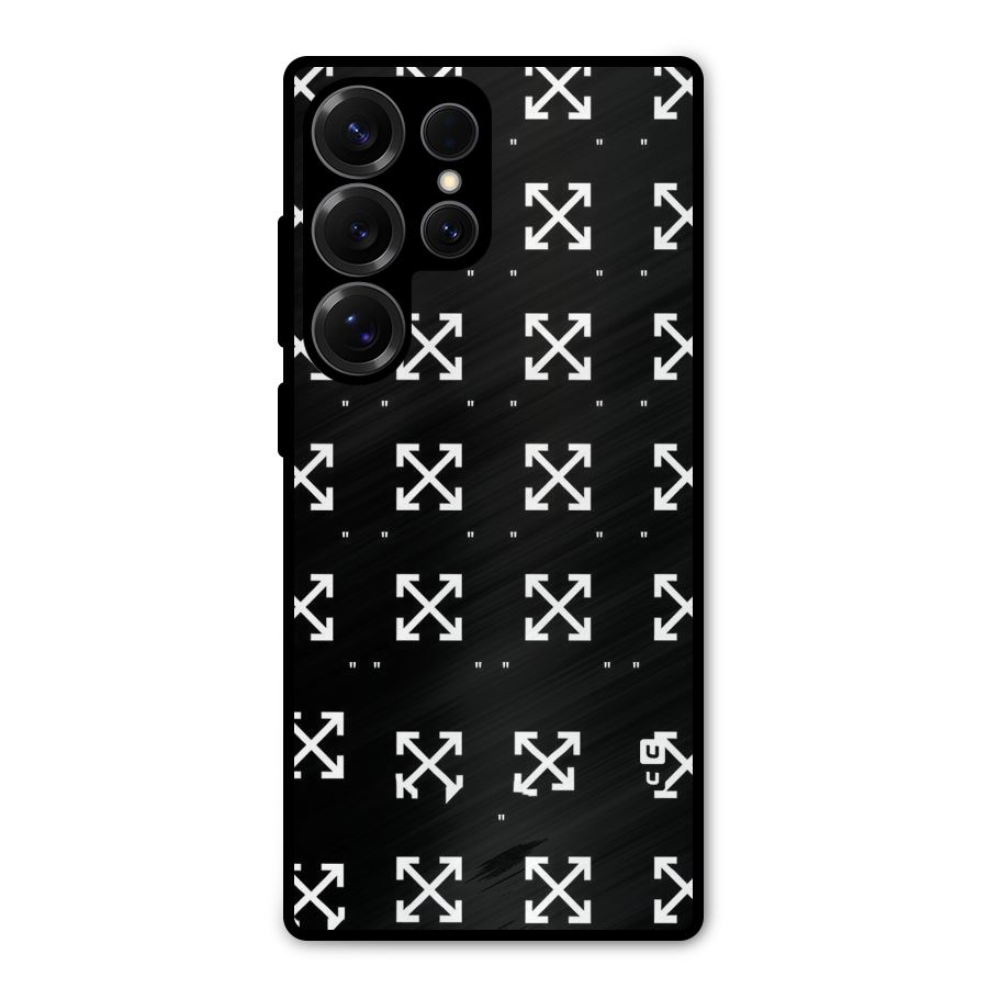 Cross Arrow Black Metal Back Case for Galaxy S25 Ultra