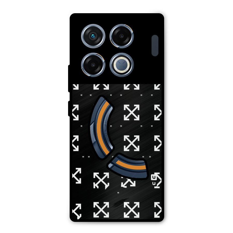 Cross Arrow Black Metal Back Case for Infinix GT 20 Pro