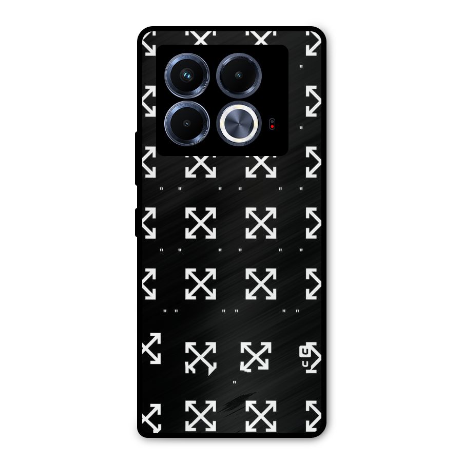 Cross Arrow Black Metal Back Case for Infinix Note 40 5G