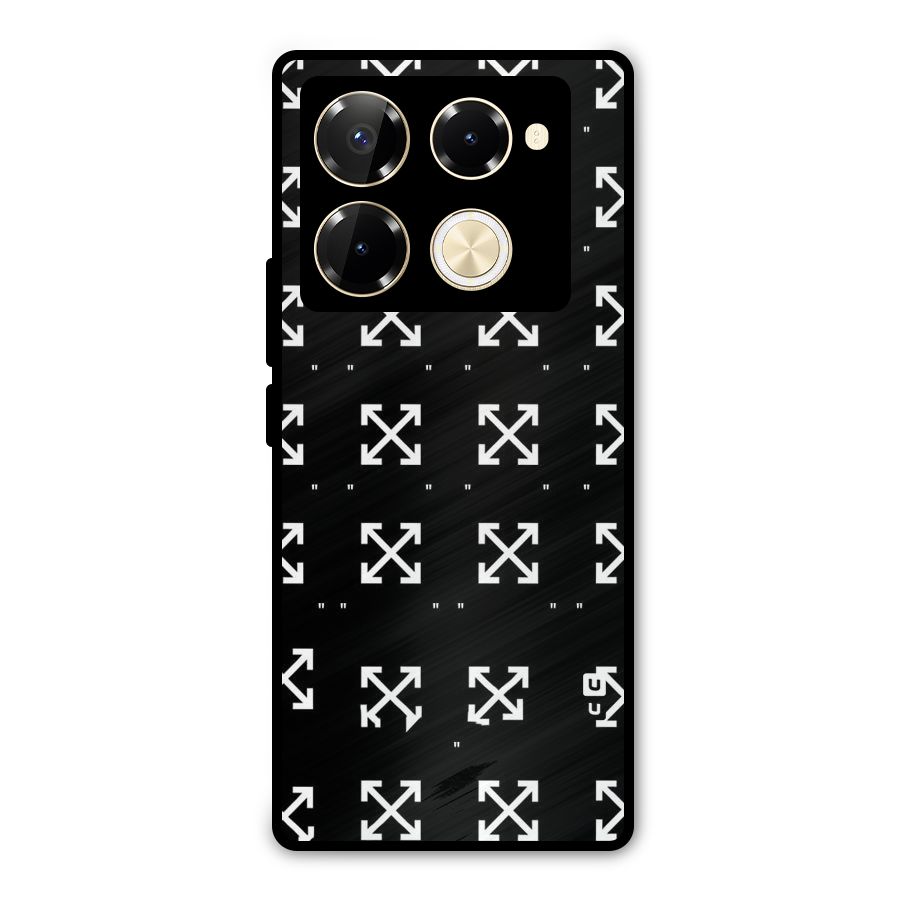 Cross Arrow Black Metal Back Case for Infinix Note 40 Pro