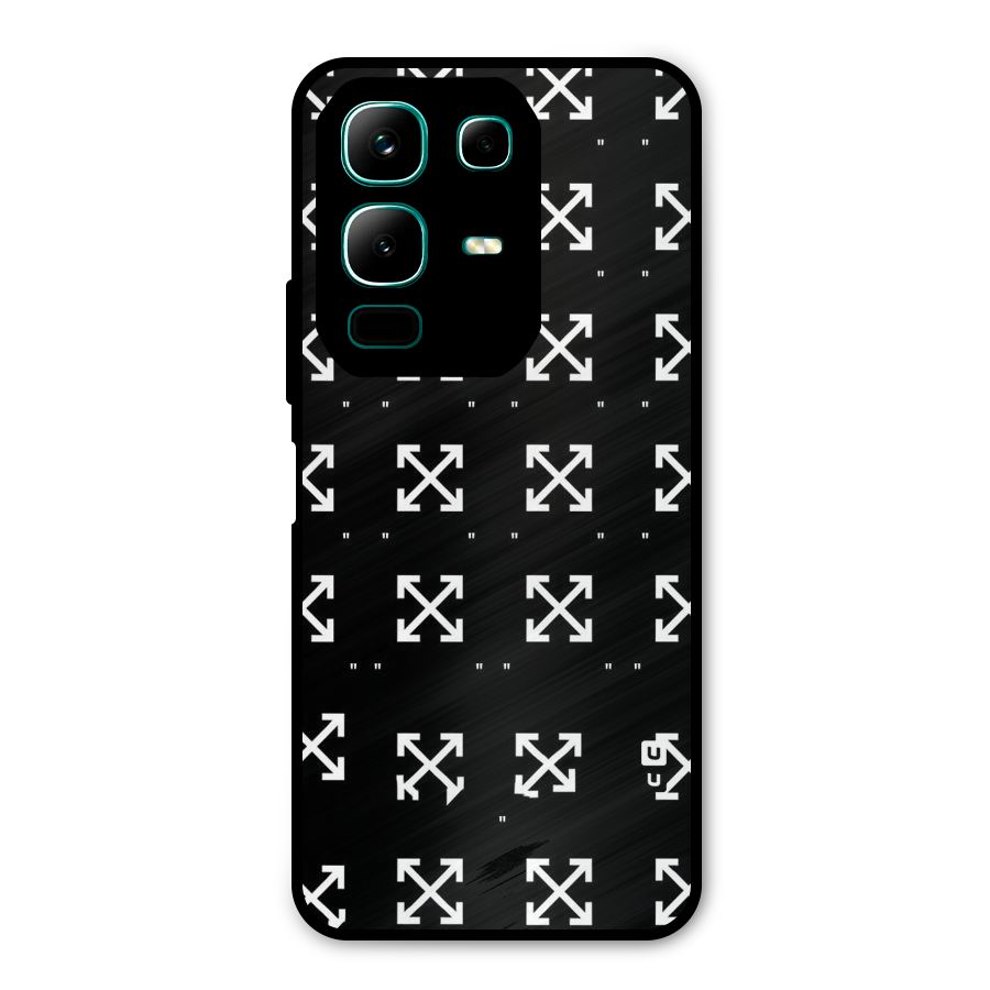 Cross Arrow Black Metal Back Case for Infinix Note 50x