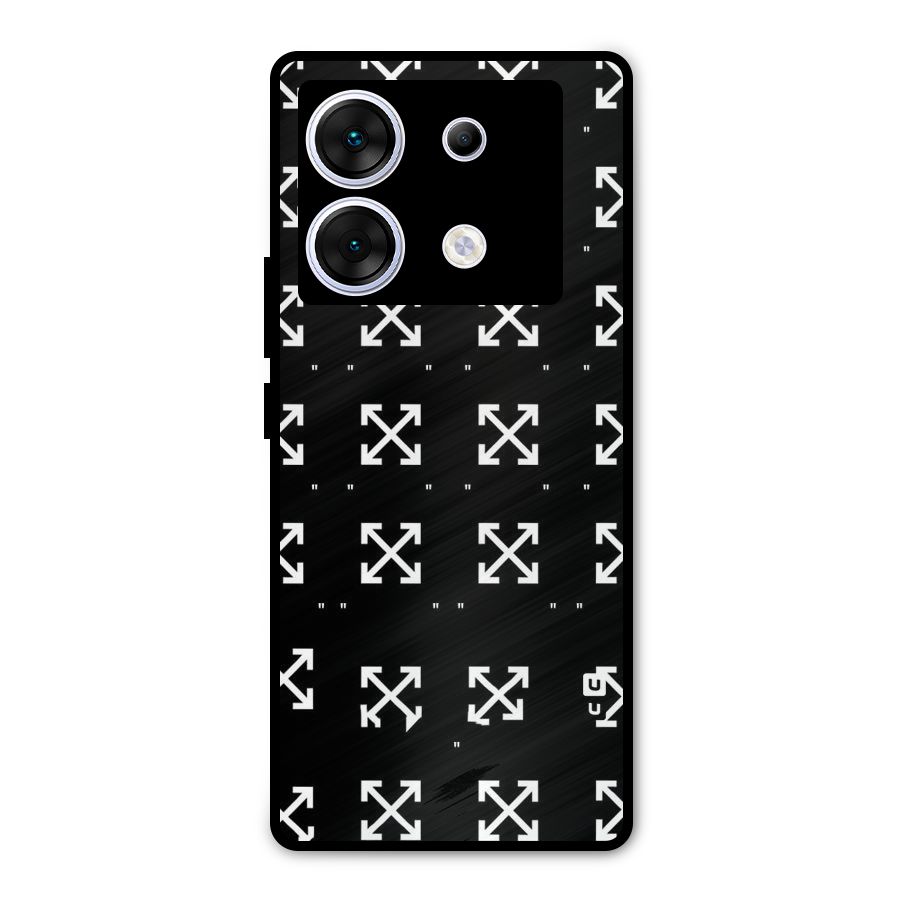 Cross Arrow Black Metal Back Case for Infinix Zero 30 5G