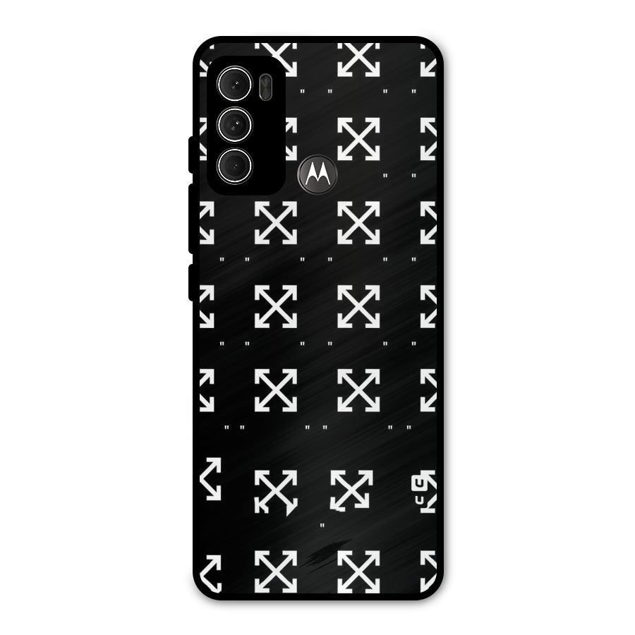 Cross Arrow Black Metal Back Case for Moto G60