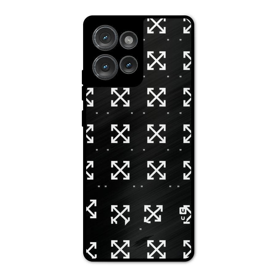 Cross Arrow Black Metal Back Case for Motorola Edge 50
