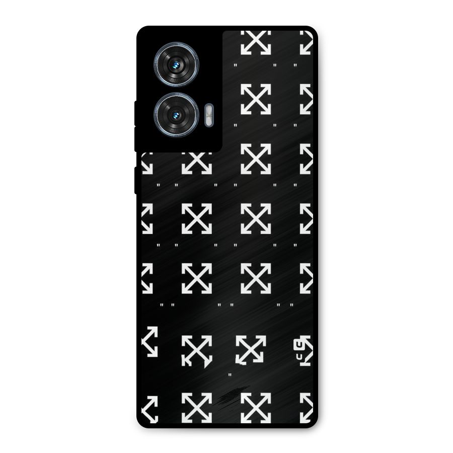 Cross Arrow Black Metal Back Case for Motorola Edge 50 Fusion