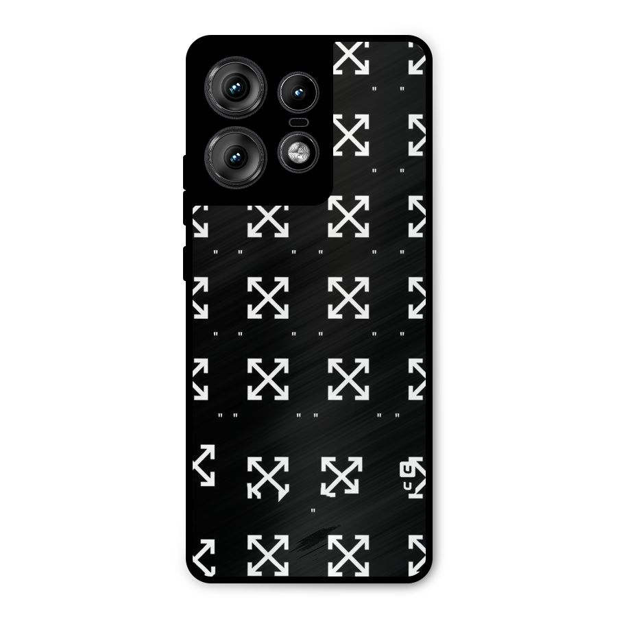Cross Arrow Black Metal Back Case for Motorola Edge 50 Pro