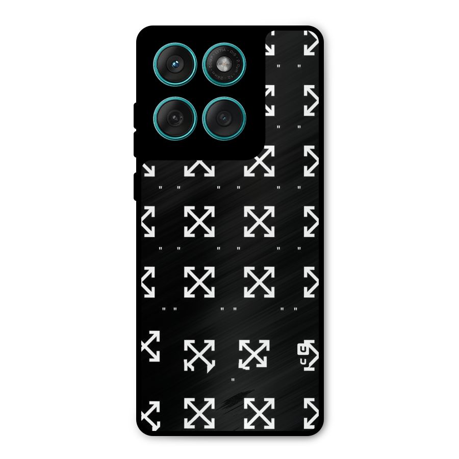 Cross Arrow Black Metal Back Case for Motorola Edge 60
