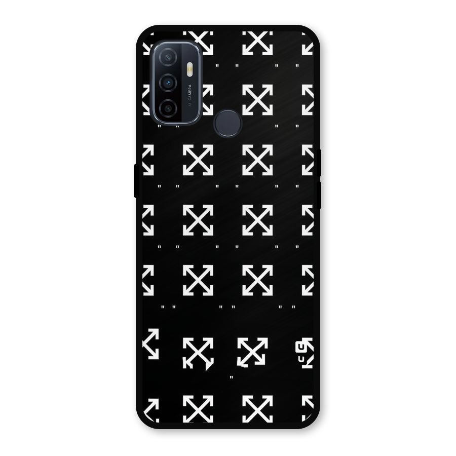 Cross Arrow Black Metal Back Case for Oppo A53