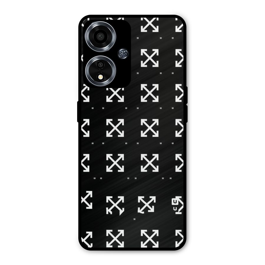 Cross Arrow Black Metal Back Case for Oppo A59