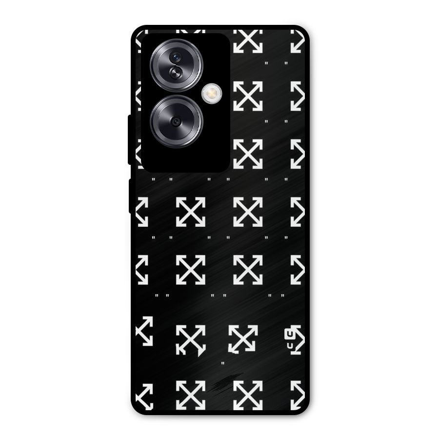 Cross Arrow Black Metal Back Case for Oppo A79 5G