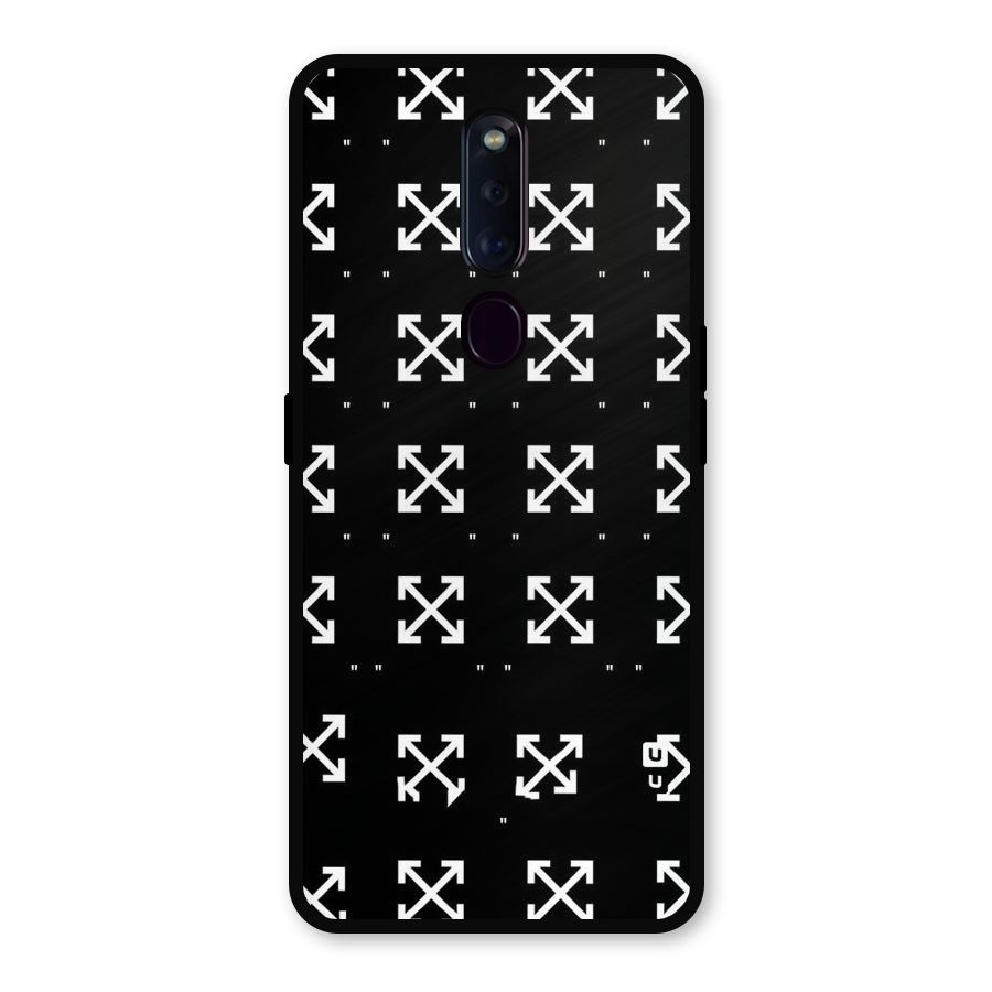 Cross Arrow Black Metal Back Case for Oppo F11 Pro
