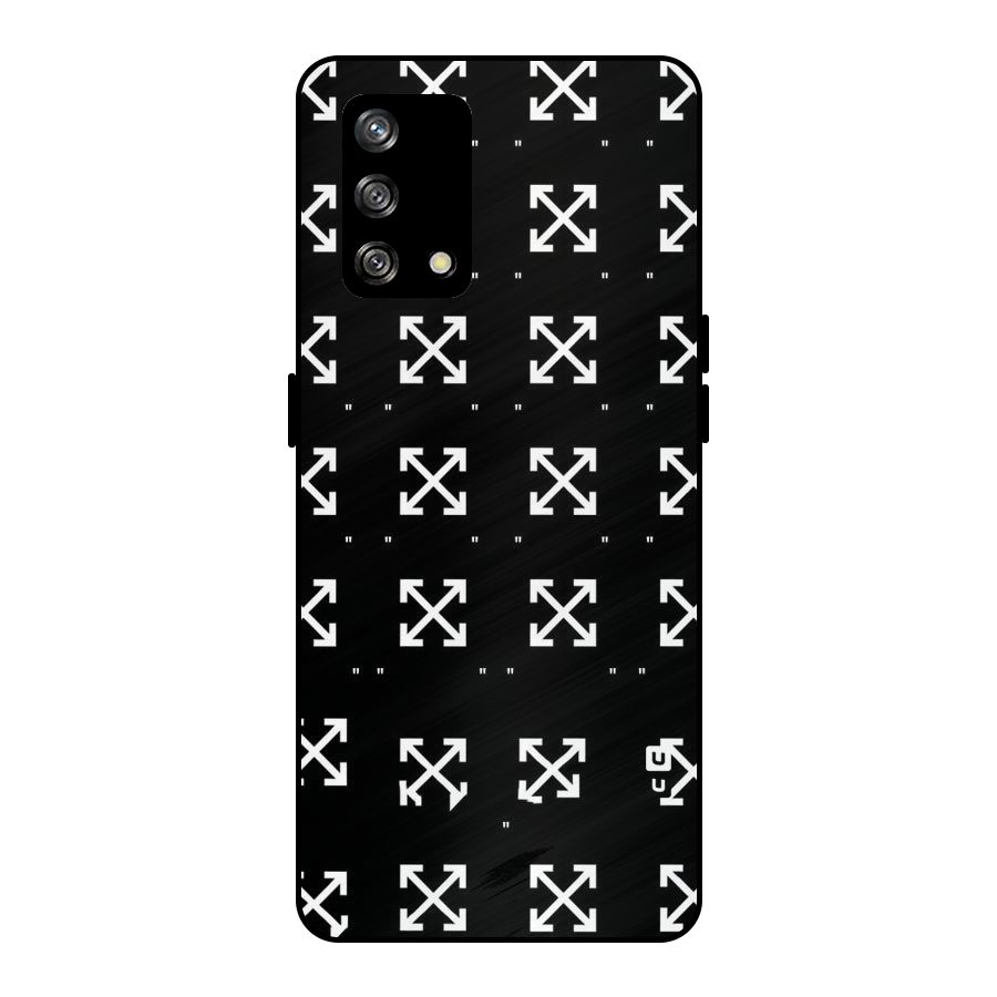 Cross Arrow Black Metal Back Case for Oppo F19