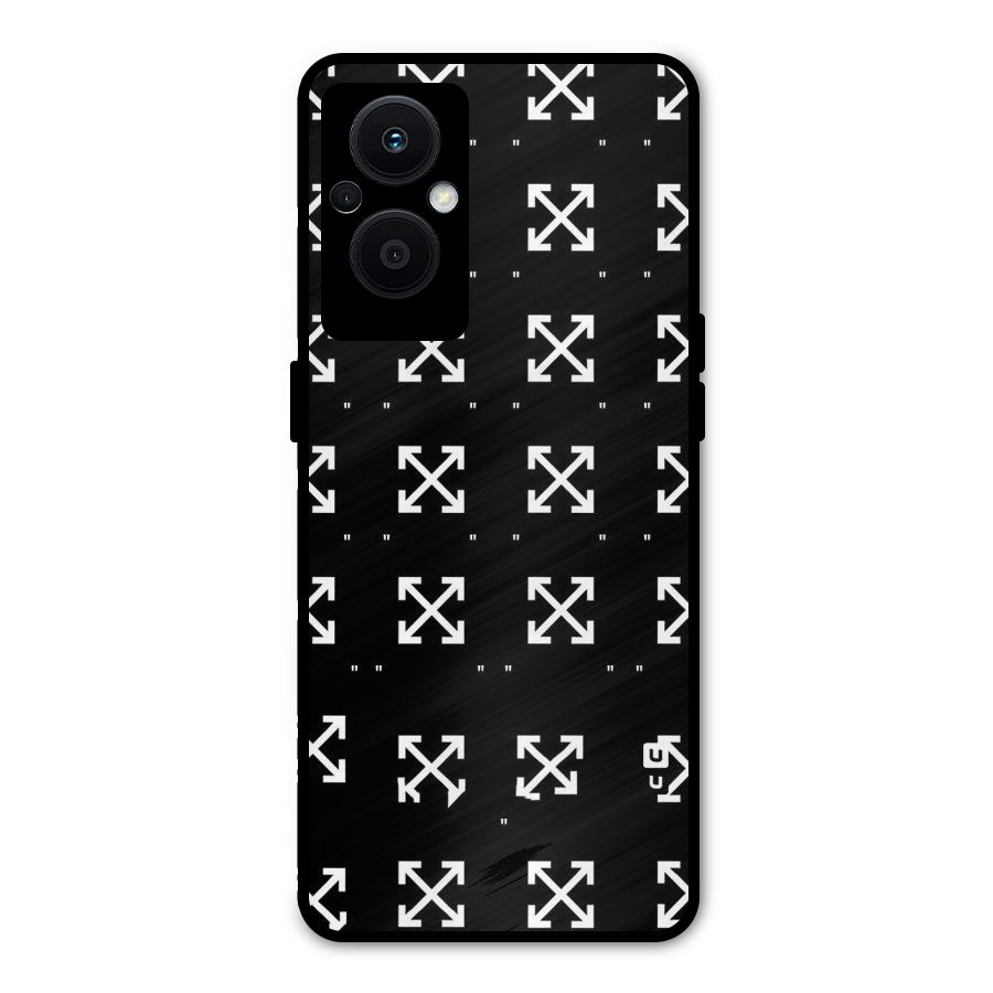 Cross Arrow Black Metal Back Case for Oppo F21 Pro 5G