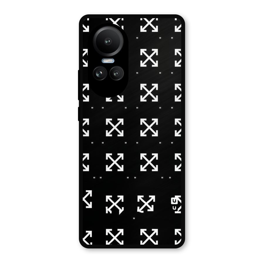 Cross Arrow Black Metal Back Case for Oppo Reno10 Pro