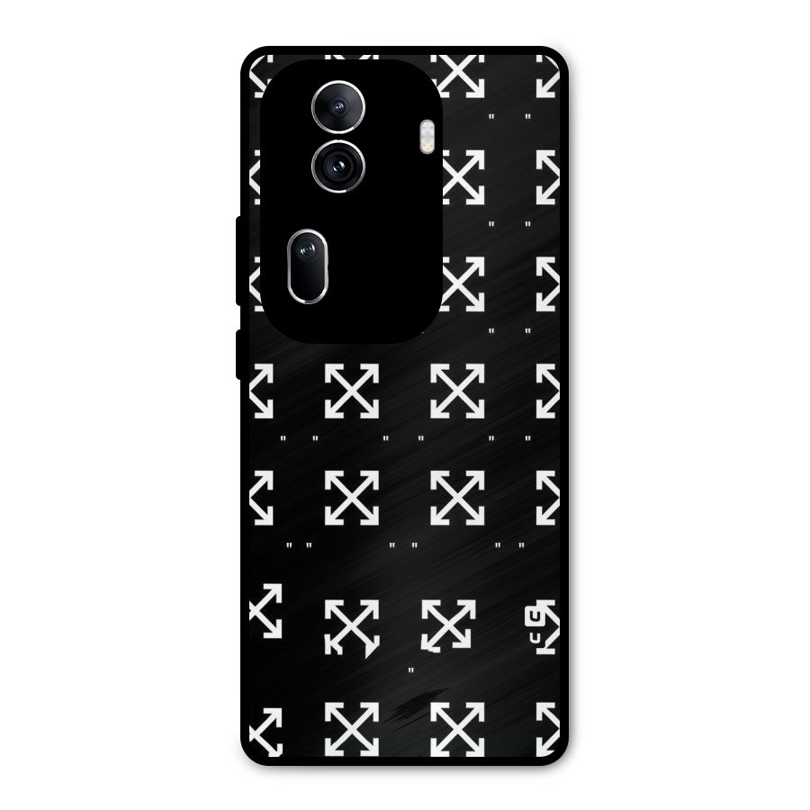 Cross Arrow Black Metal Back Case for Oppo Reno11 Pro 5G