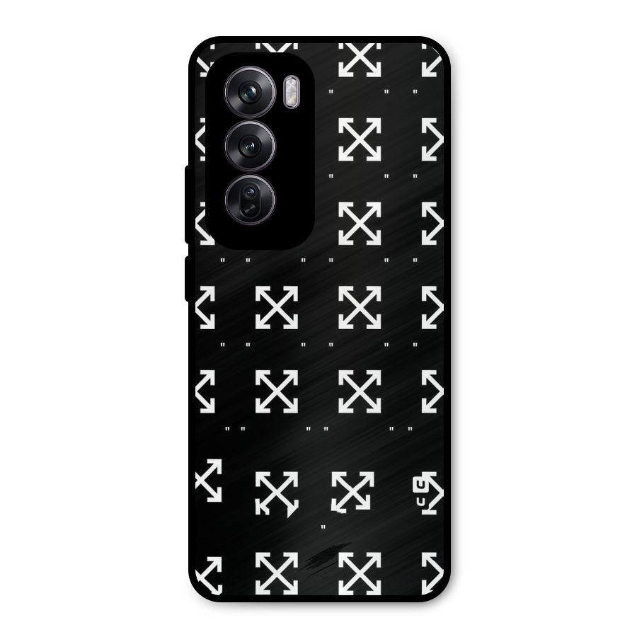 Cross Arrow Black Metal Back Case for Oppo Reno12 Pro