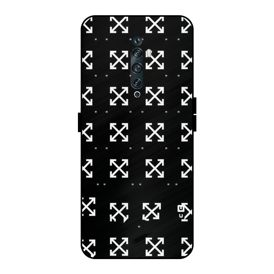 Cross Arrow Black Metal Back Case for Oppo Reno2 F