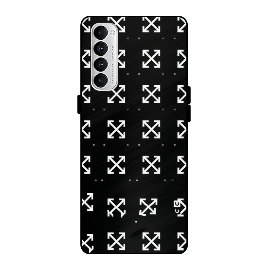 Cross Arrow Black Metal Back Case for Oppo Reno4 Pro