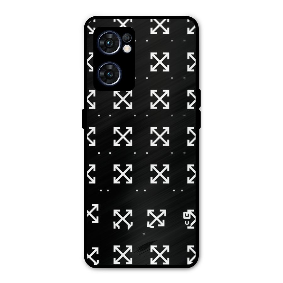 Cross Arrow Black Metal Back Case for Oppo Reno7 5G