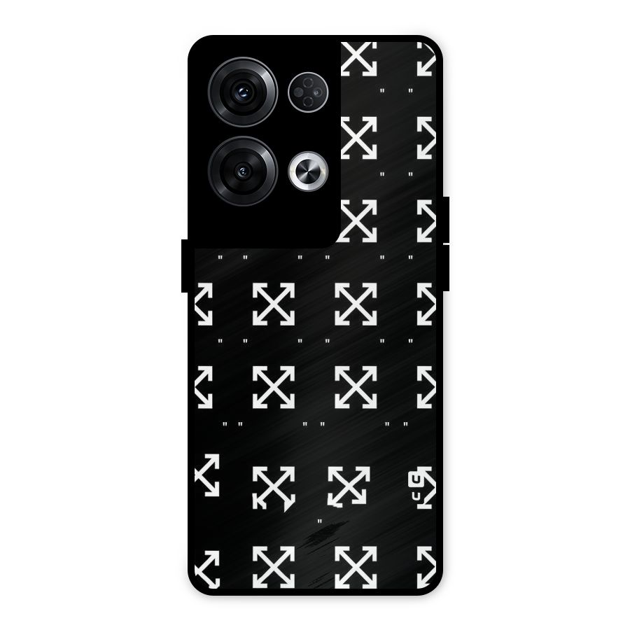 Cross Arrow Black Metal Back Case for Oppo Reno8 Pro 5G