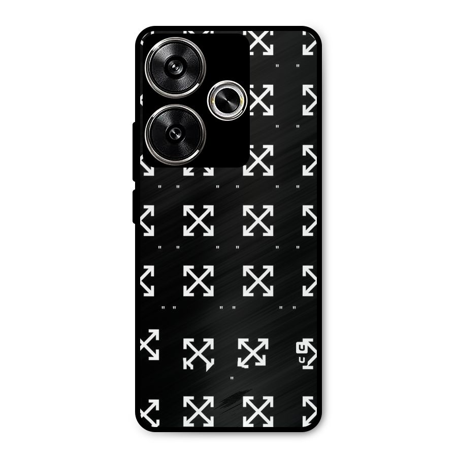 Cross Arrow Black Metal Back Case for Poco F6