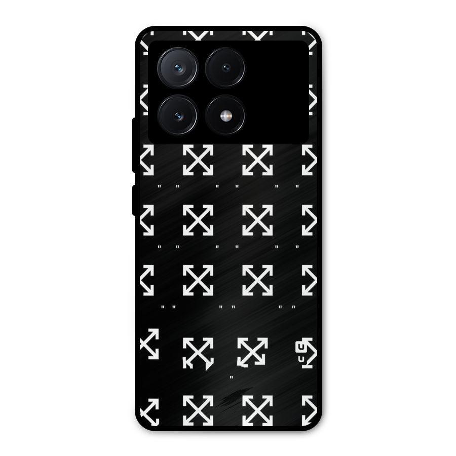 Cross Arrow Black Metal Back Case for Poco X6 Pro
