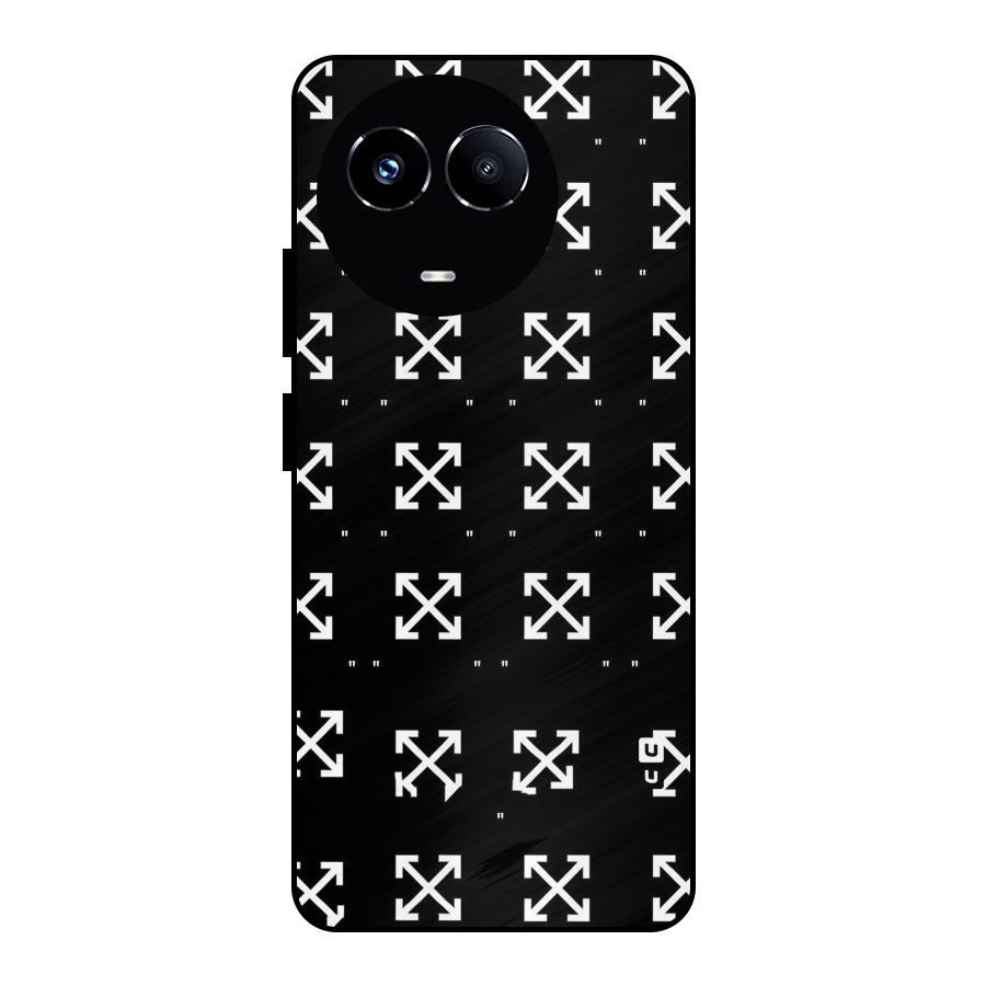 Cross Arrow Black Metal Back Case for Realme 11 5G