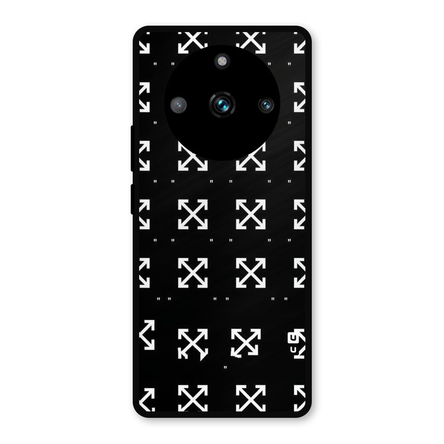 Cross Arrow Black Metal Back Case for Realme 11 Pro Plus