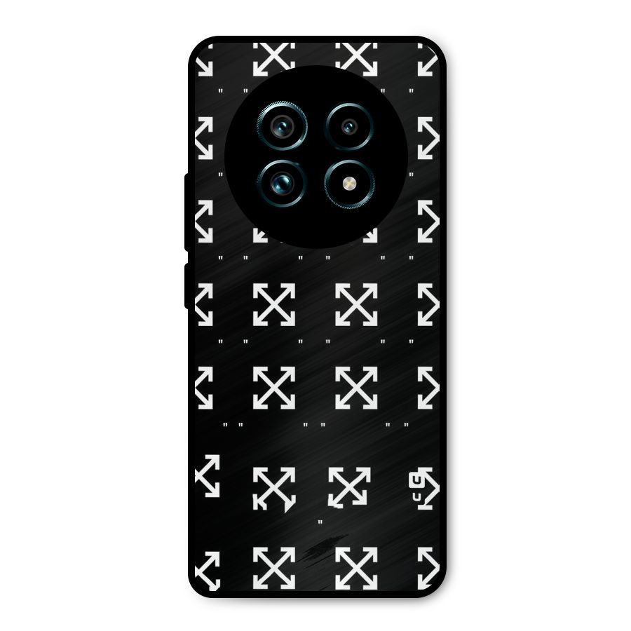 Cross Arrow Black Metal Back Case for Realme 13 Pro Plus