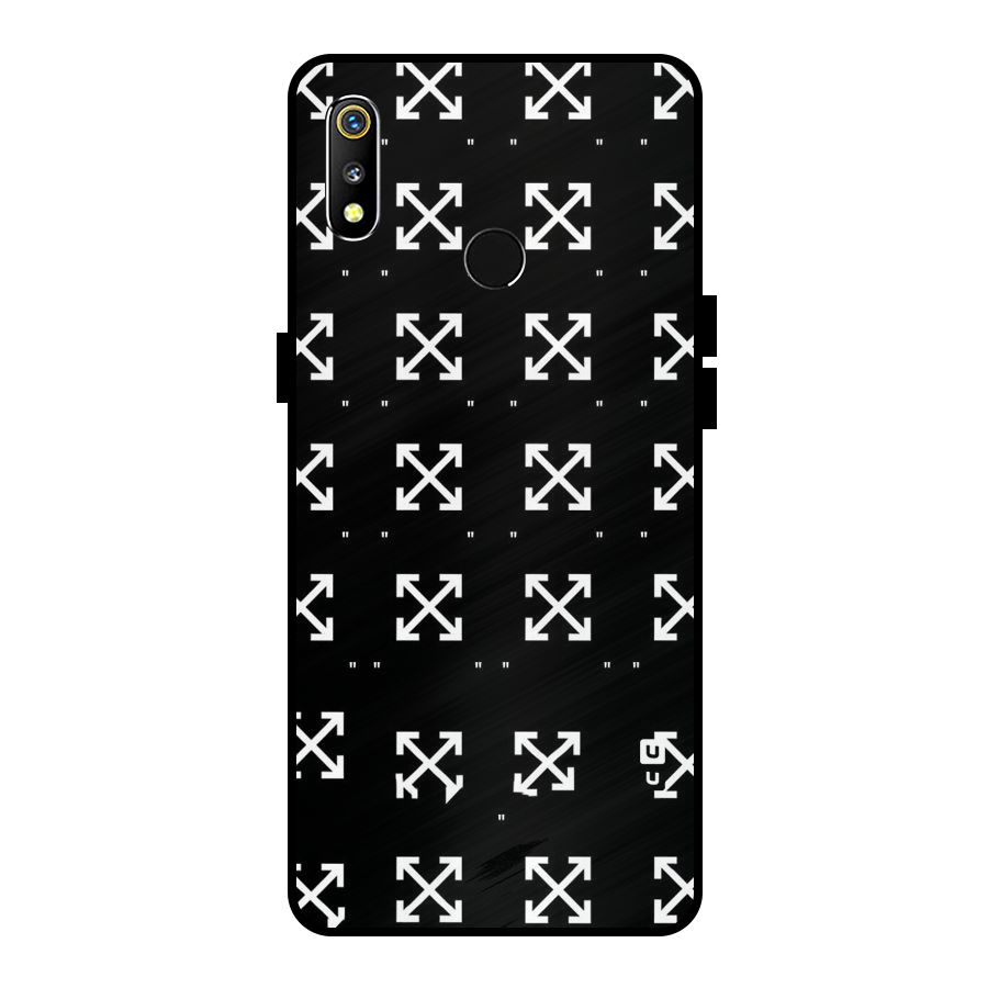 Cross Arrow Black Metal Back Case for Realme 3i