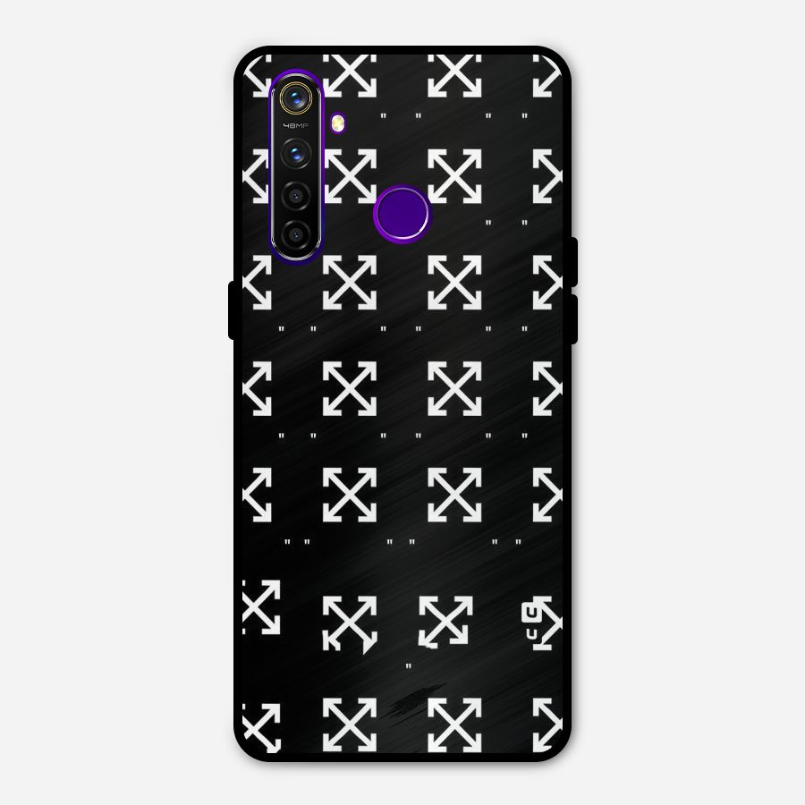 Cross Arrow Black Metal Back Case for Realme 5 Pro