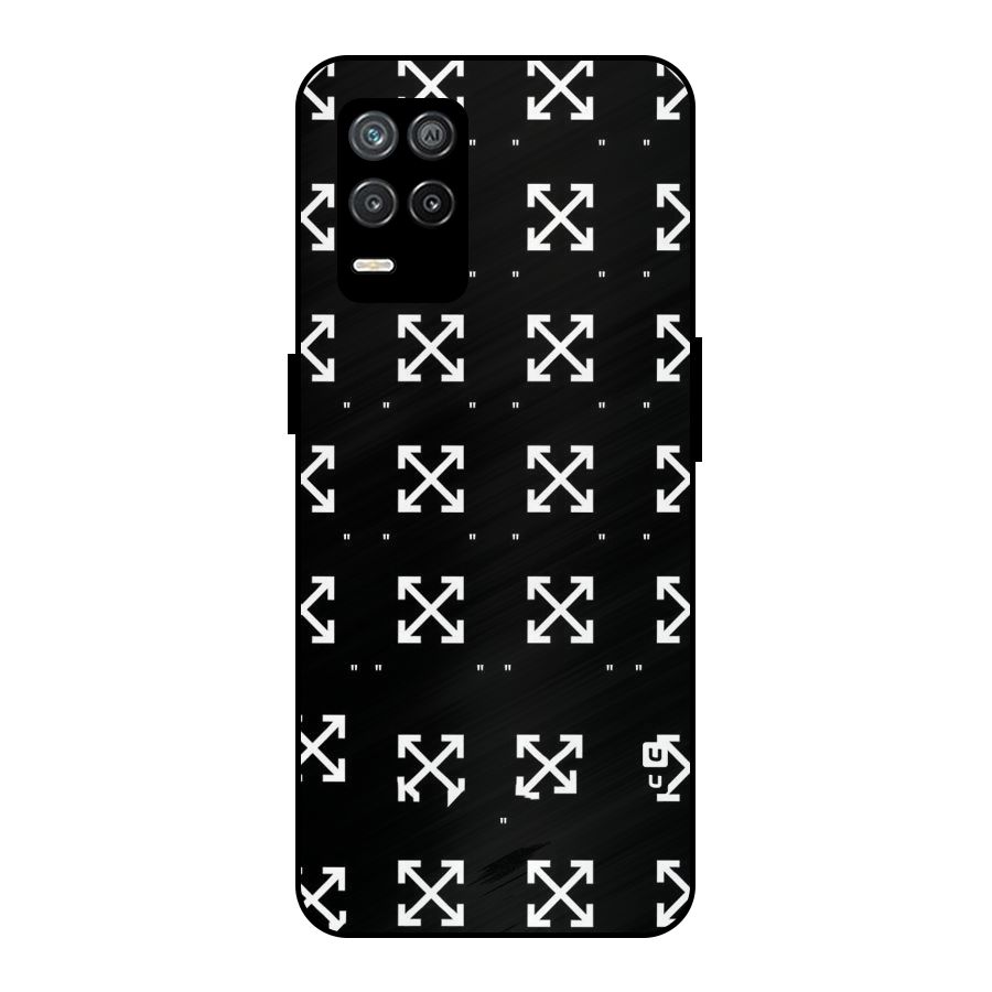Cross Arrow Black Metal Back Case for Realme 8s 5G