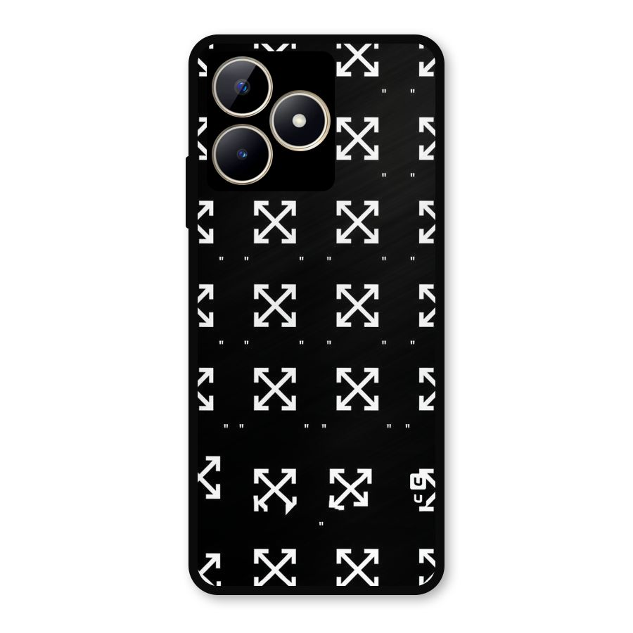 Cross Arrow Black Metal Back Case for Realme C53