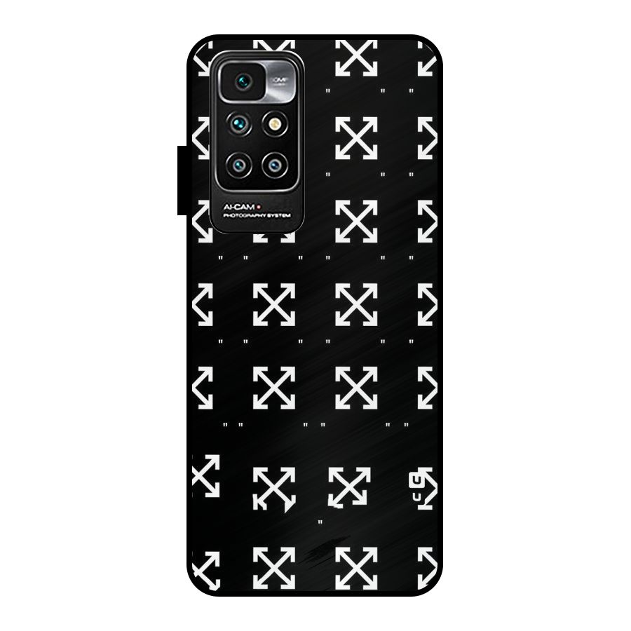 Cross Arrow Black Metal Back Case for Redmi 10 Prime