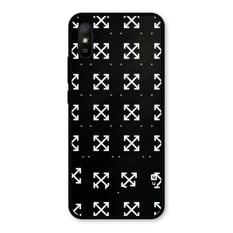 Cross Arrow Black Metal Back Case for Redmi 9a
