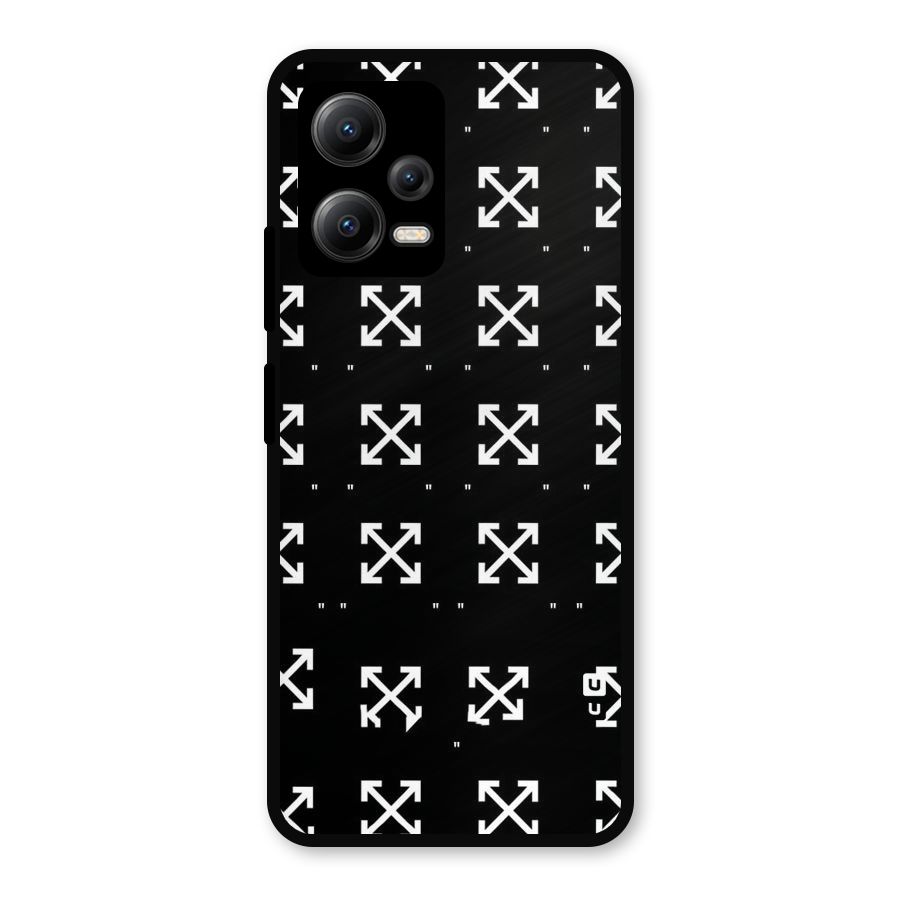 Cross Arrow Black Metal Back Case for Redmi Note 12 5G