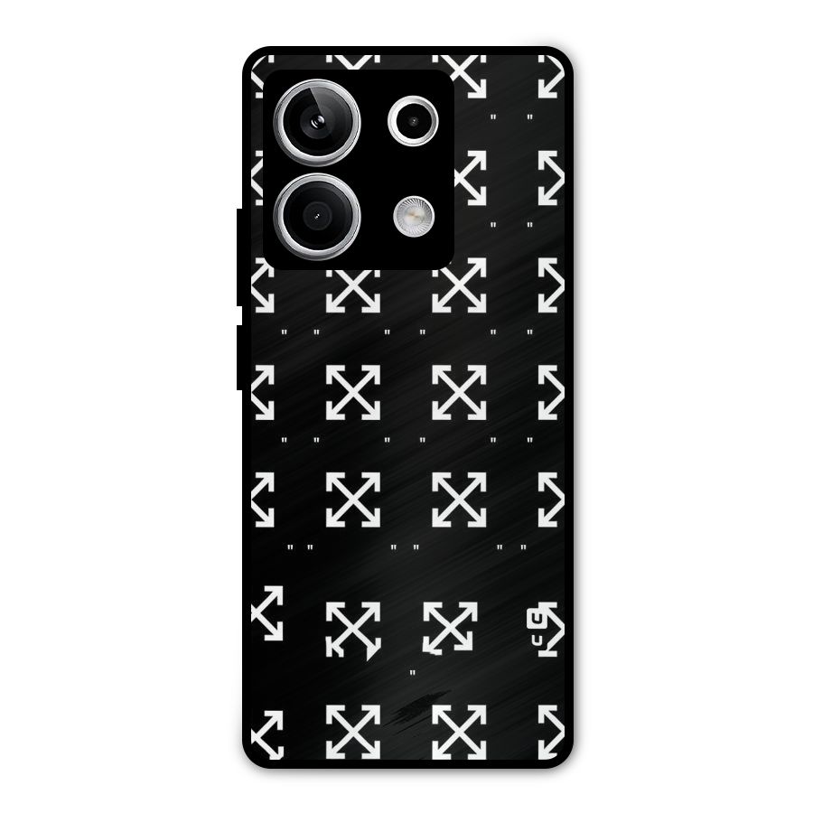 Cross Arrow Black Metal Back Case for Redmi Note 13 5G