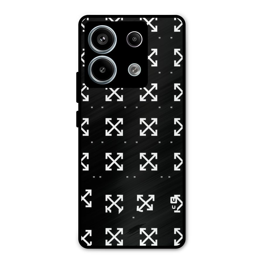 Cross Arrow Black Metal Back Case for Redmi Note 13 Pro 5G