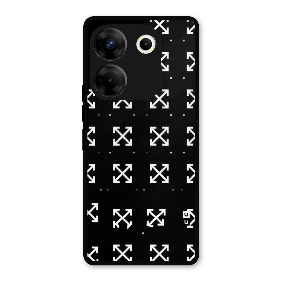 Cross Arrow Black Metal Back Case for Tecno Camon 20 Pro