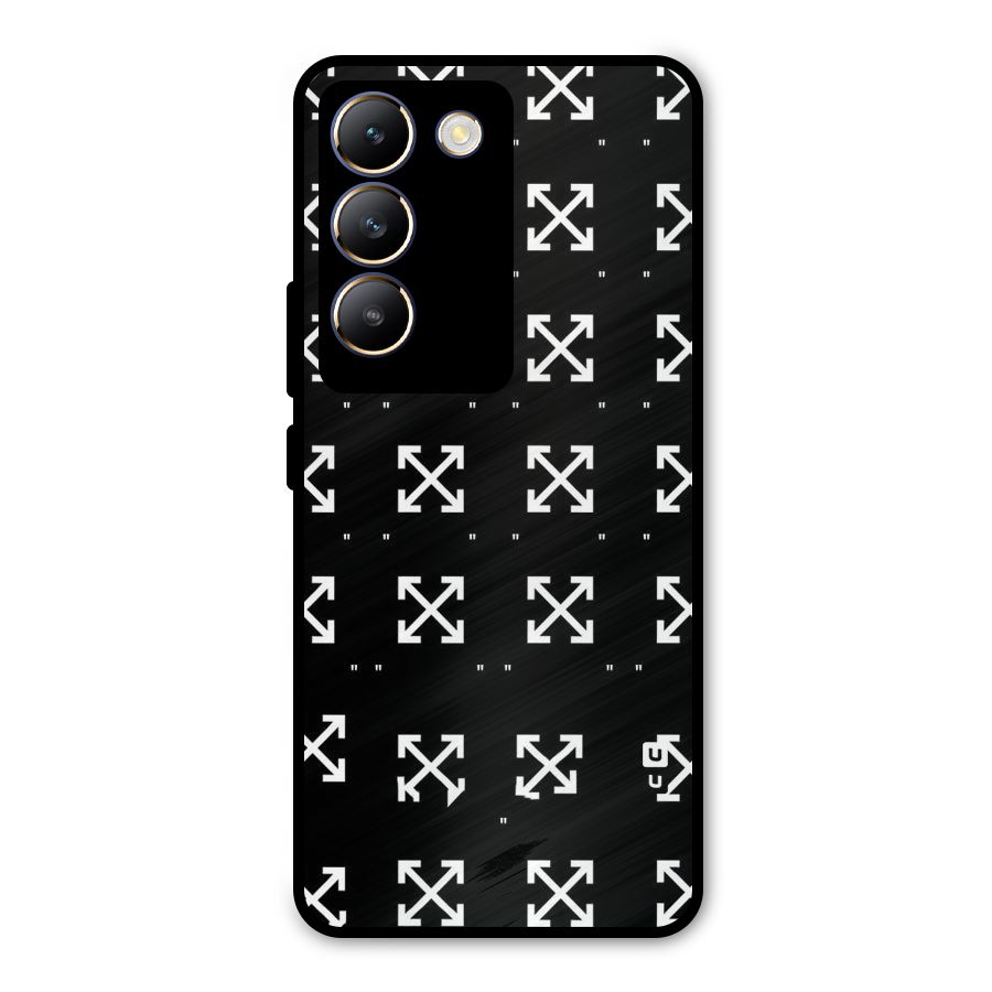 Cross Arrow Black Metal Back Case for Vivo T3 5G