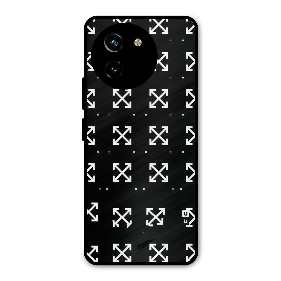 Cross Arrow Black Metal Back Case for Vivo T3x