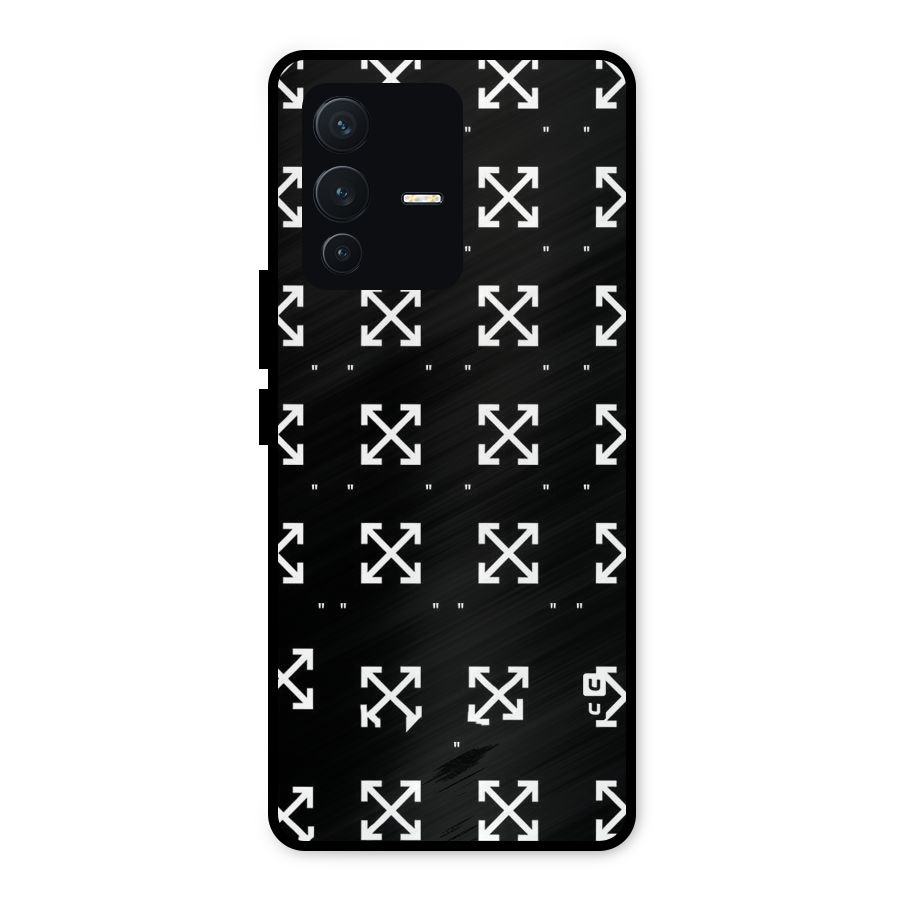 Cross Arrow Black Metal Back Case for Vivo V23 5G