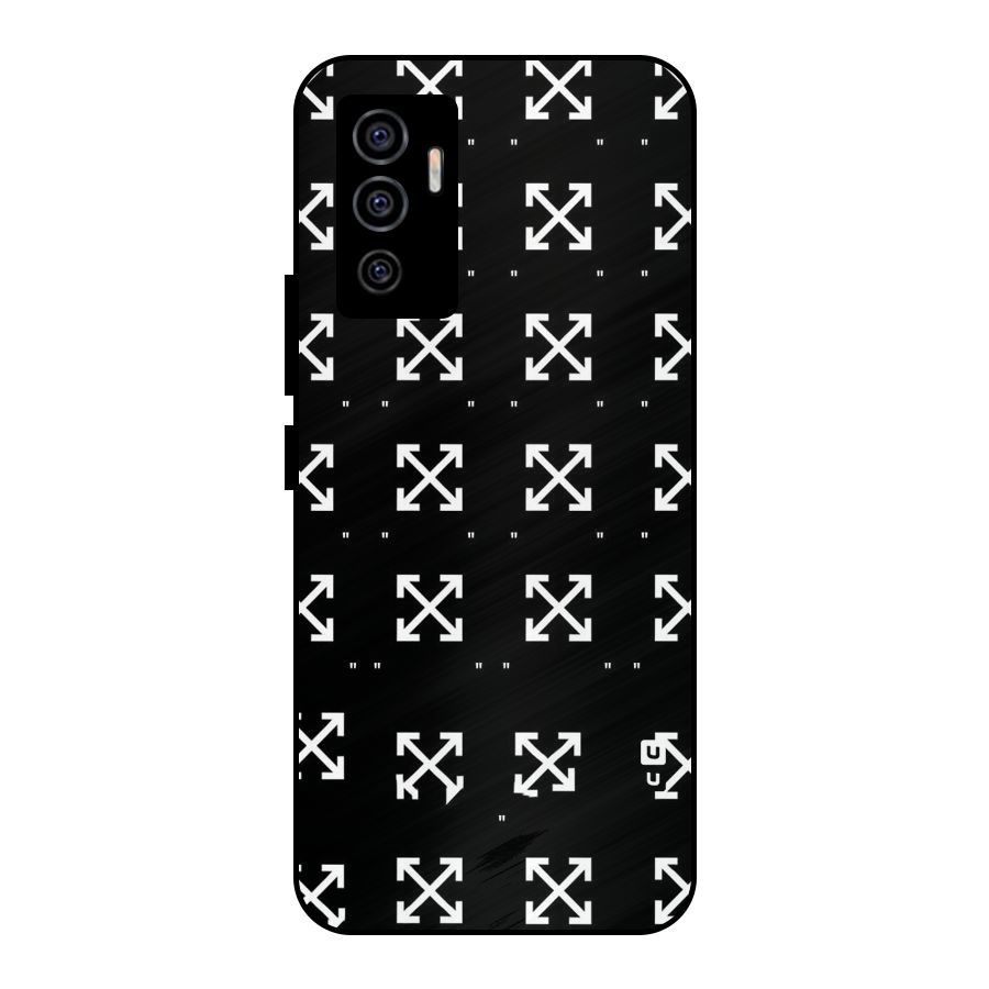 Cross Arrow Black Metal Back Case for Vivo V23e