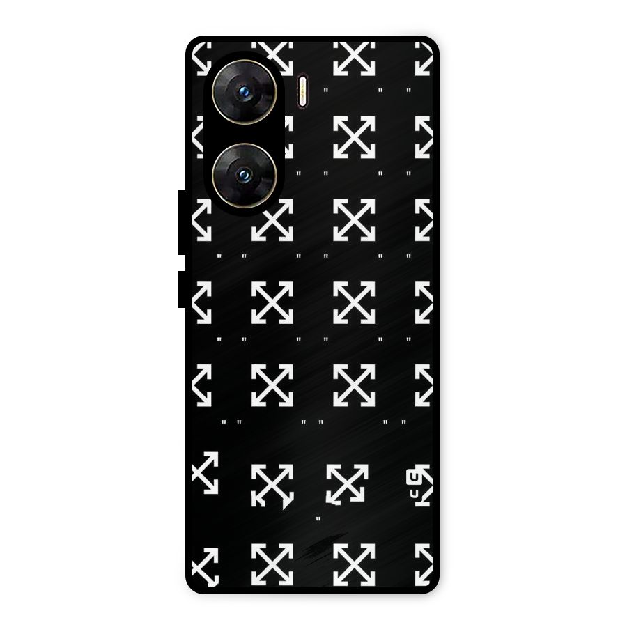 Cross Arrow Black Metal Back Case for Vivo V29e
