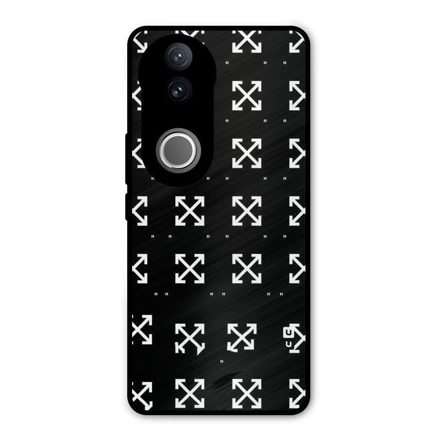 Cross Arrow Black Metal Back Case for Vivo V50e
