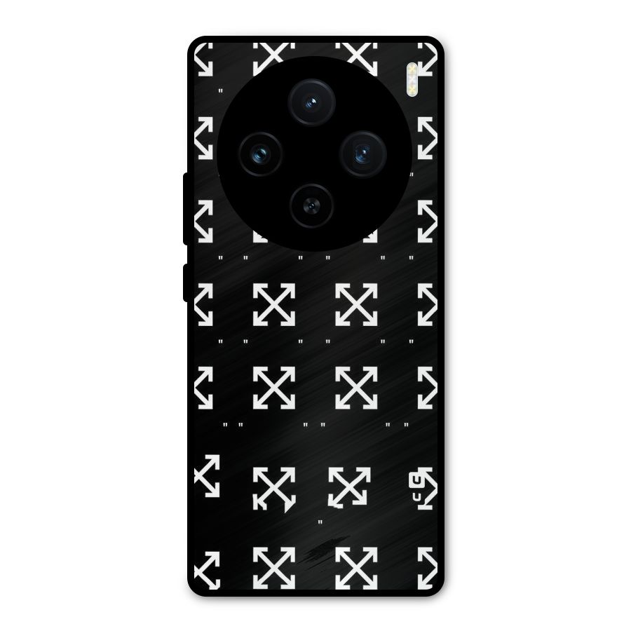 Cross Arrow Black Metal Back Case for Vivo X100