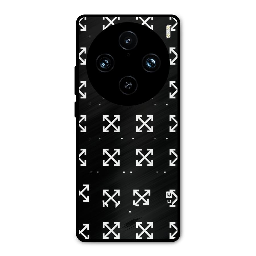 Cross Arrow Black Metal Back Case for Vivo X100 Pro