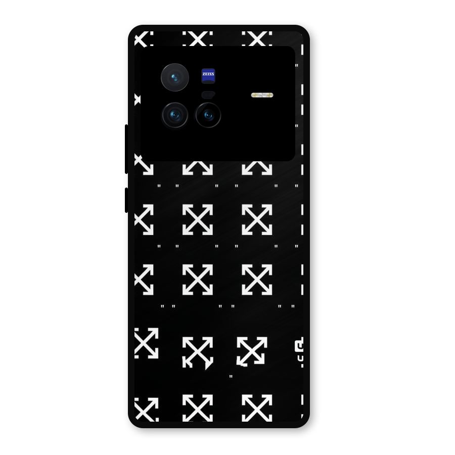 Cross Arrow Black Metal Back Case for Vivo X80